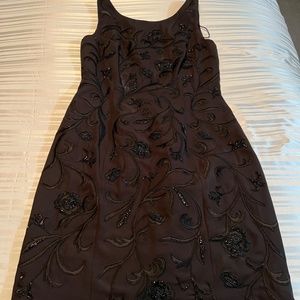 Carmen Marc Valvo Beaded Black Cocktail Dress with Matching Bolero Size 12